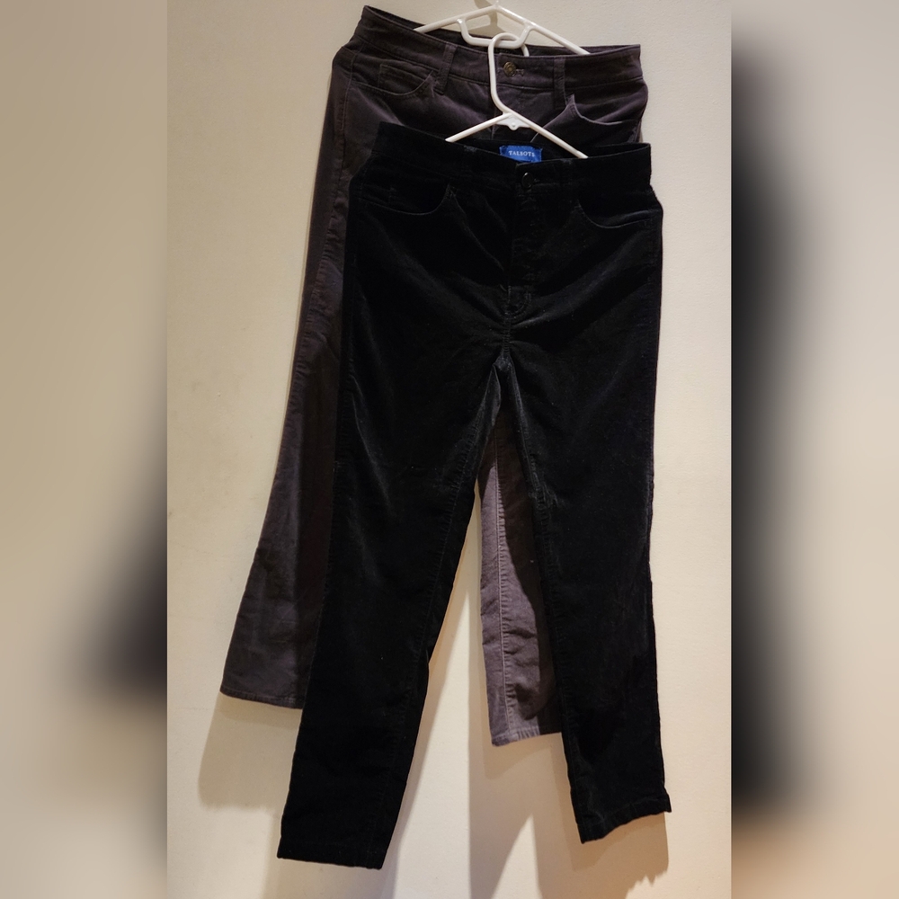 Two pairs of Talbots Velveteen straight Leg Pant